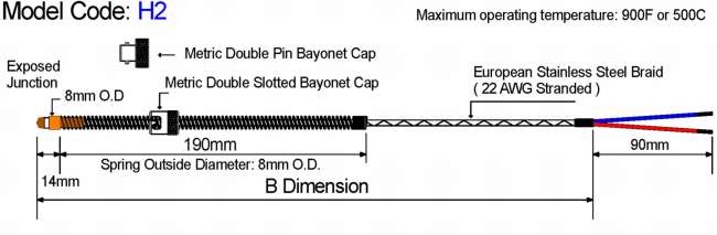 Metric Brass Tip European Thermocouples